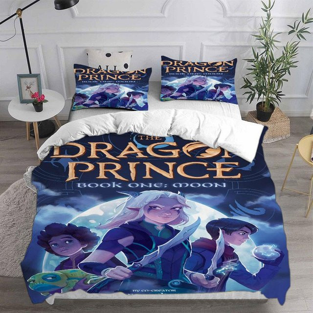 Bettwäsche-Set Der Drachenprinz Staffel 1 von Your Warm Home in Blau, 2-teilig mit Bettbezug und Kissenbezug, B/T/H: 135 x 200 cm - Bild 1