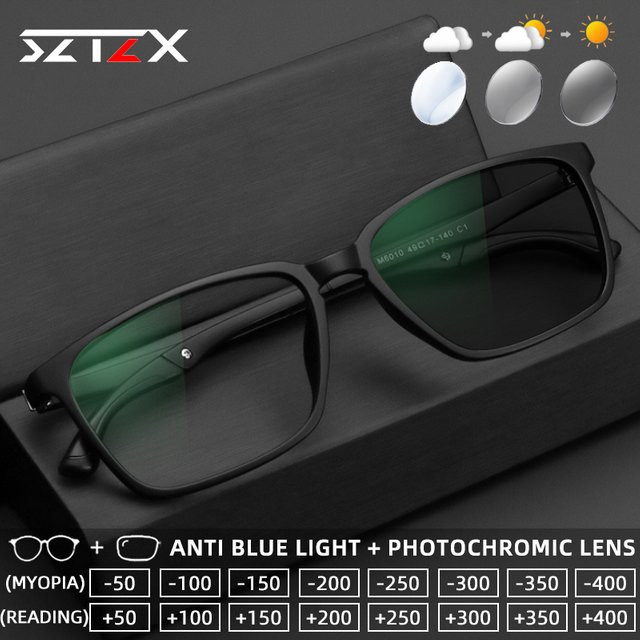 SZTZX Lesebrille Photochrome, Vollrand, Kunststoff, Schwarz - Bild 1