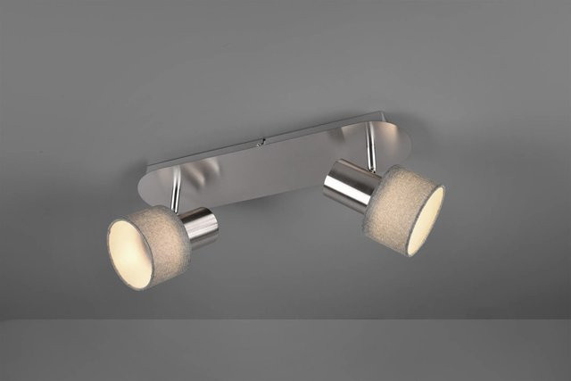 Trio Spot 2er Set Wandleuchten in Nickel matt Grau aus Metall und Stoff - Bild 1