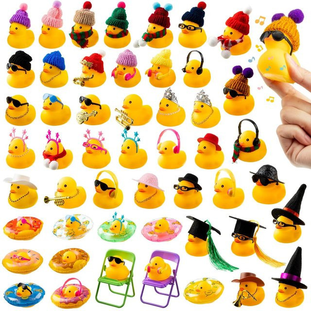 Binchi Outdoor Product Gummi-Ente Bade-Party-Spielzeug, mit Mini-Sonnenbrille, 50er Set, yellow - Bild 1