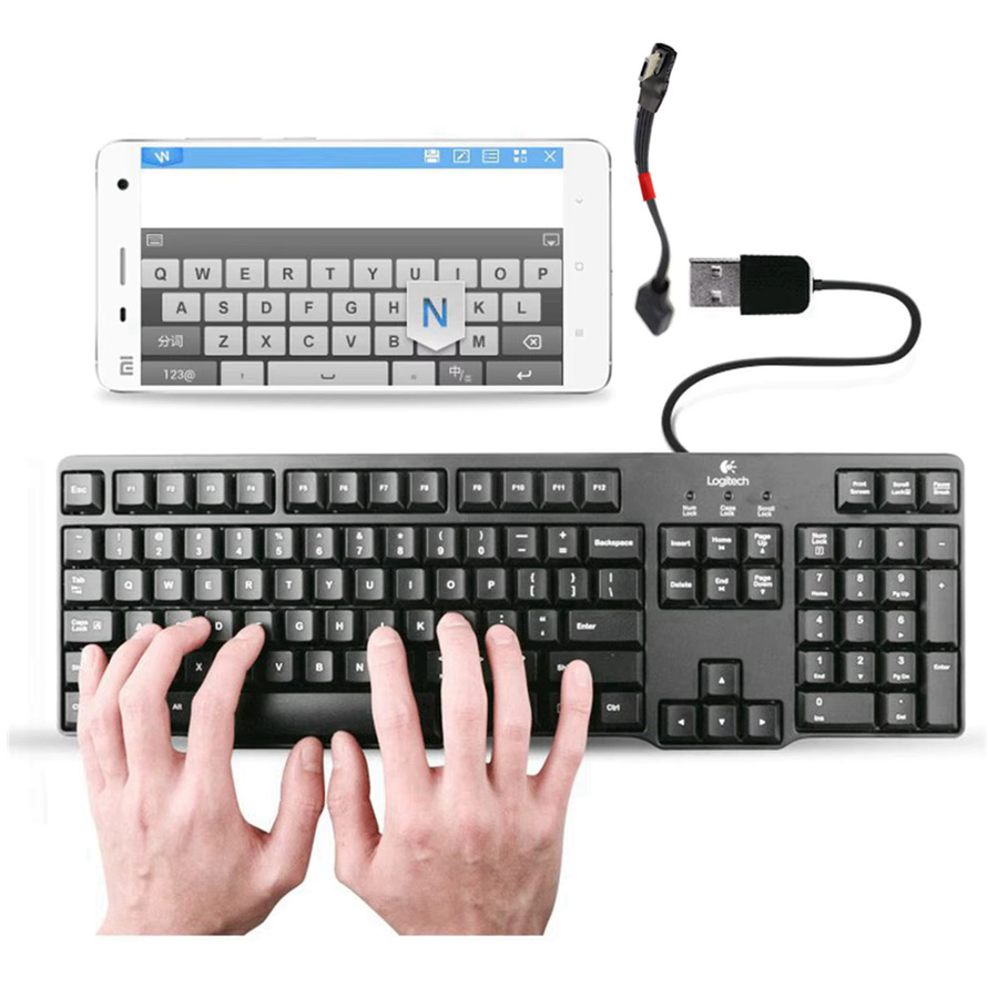 CY Micro-USB auf USB 2.0 OTG Adapter Kabel in Schwarz mit 90 Grad Winkel für Telefone und Computer - Bild 4
