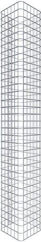 Gabiona Gabionensäule eckig aus Stahl in Silber, H: 160 cm, B: 32 cm, T: 32 cm - Bild 1