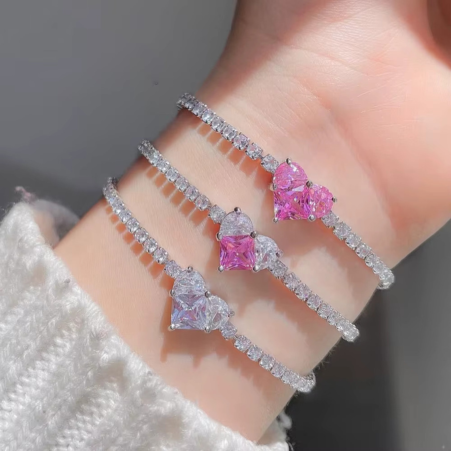 YUYAN Tennis-Armband, Silber, Zirkonia, Diamant, Damen - Bild 2