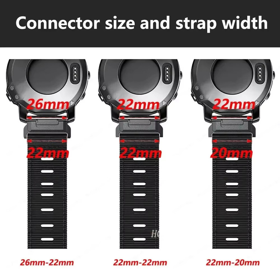 QCTOG Quickfit Adapter Edelstahl, Schwarz, 22mm, 26mm, Unisex - Bild 3