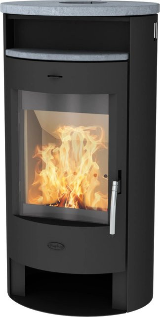 FIREPLACE Kaminofen Jakarta aus Naturstein in Schwarz und Grau mit 6 kW Leistung, B/T/H: 105 x 55 x 49 cm - Bild 1