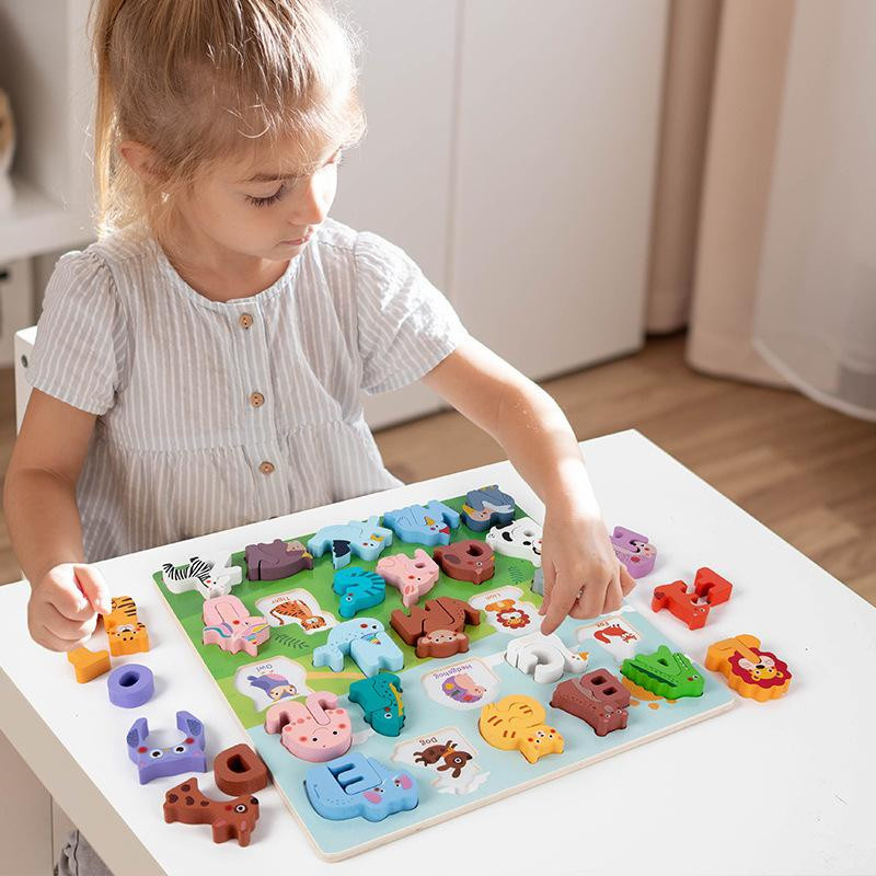Bai Fen Bai dolls and toys Buchstaben Tier Zuordnungsbrett Holz Lernspielzeug 4-6 Jahre - Bild 2