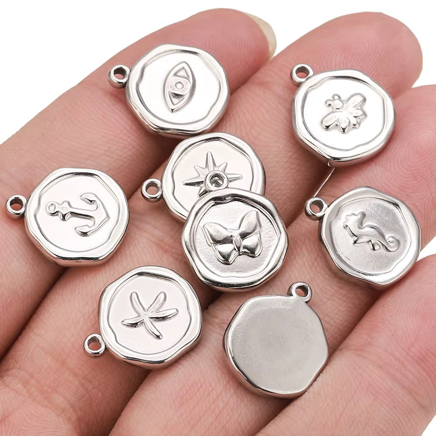 Elomia Charms Schmetterling Blume Seestern, Edelstahl, Silber, Unisex - Bild 3
