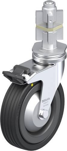 Blickle Lenkrolle LRA-VPA 100K-FI-EL-FA-E05 mit Feststeller in Schwarz und Grau, Rad-Durchmesser: 100 mm, Tragfähigkeit: 70 kg - Bild 1