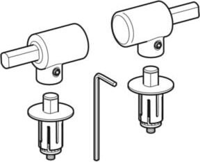 Geberit Flow Scharniere für WC-Sitz mit Absenkautomatik in Chrom - Bild 1