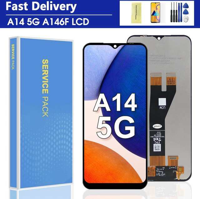 Samsung A14 5G LCD Display mit Touchscreen Digitizer in Schwarz, 6,6 Zoll Ersatzteil für A146B, A146P und A146U - Bild 1