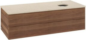 V&B Waschtischunterschrank Antao mit Frontstruktur und Beleuchtung, Farbe Weiß, B/T/H: 120 x 50 x 36 cm - Bild 1