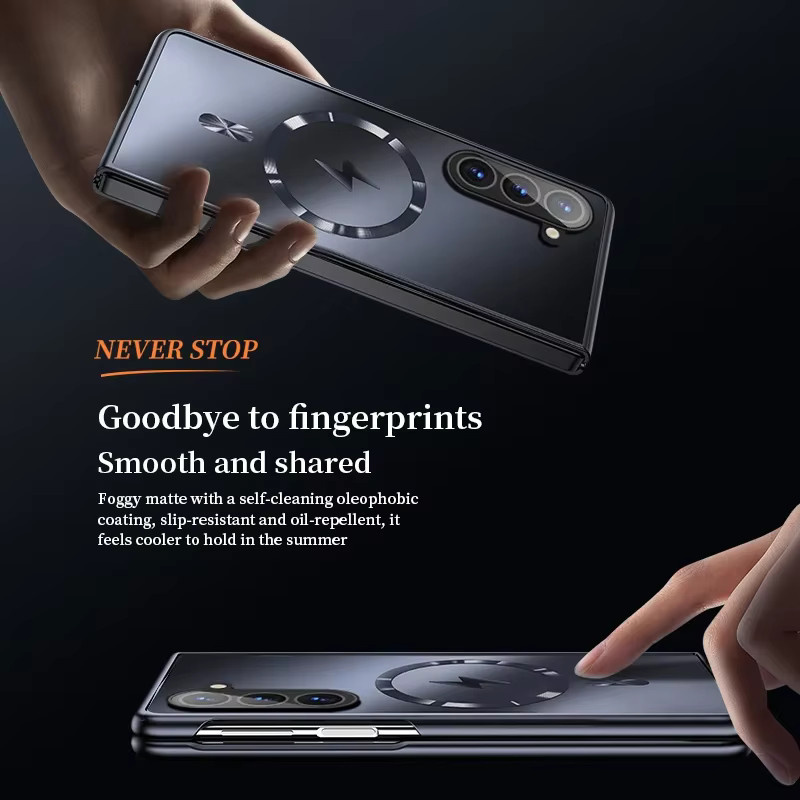 Stoßfeste MagSafe Schutzhülle mit matter Beschichtung für Samsung Galaxy Z Fold 7, 6, 5, 4, 3 in Schwarz oder Blau - Bild 4