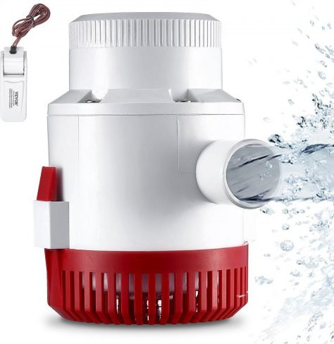 VEVOR Automatische Bilgepumpe 12V mit Schwimmerschalter, 3000 GPH, Tauchpumpe für Boote, Teiche, Pools und Keller, Auslassdurchmesser: 1,6 Zoll - Bild 1