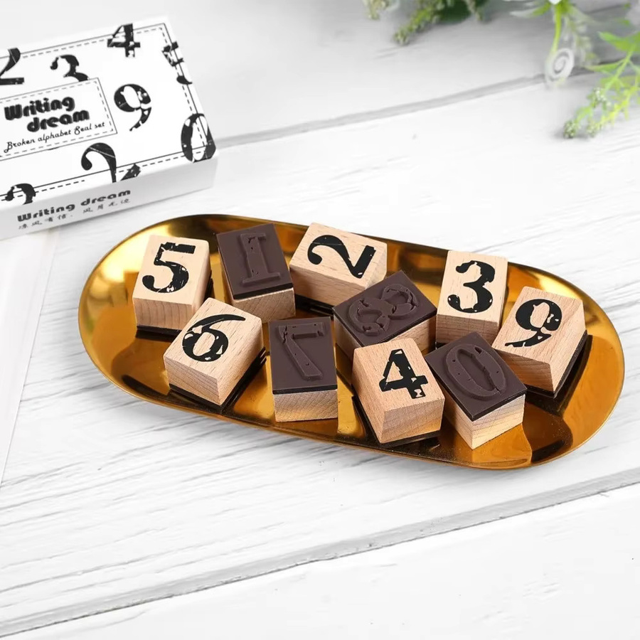 Holzstempel Set mit Alphabet und Nummern für Scrapbooking, Vintage-Journaling und Kartenherstellung - Bild 2