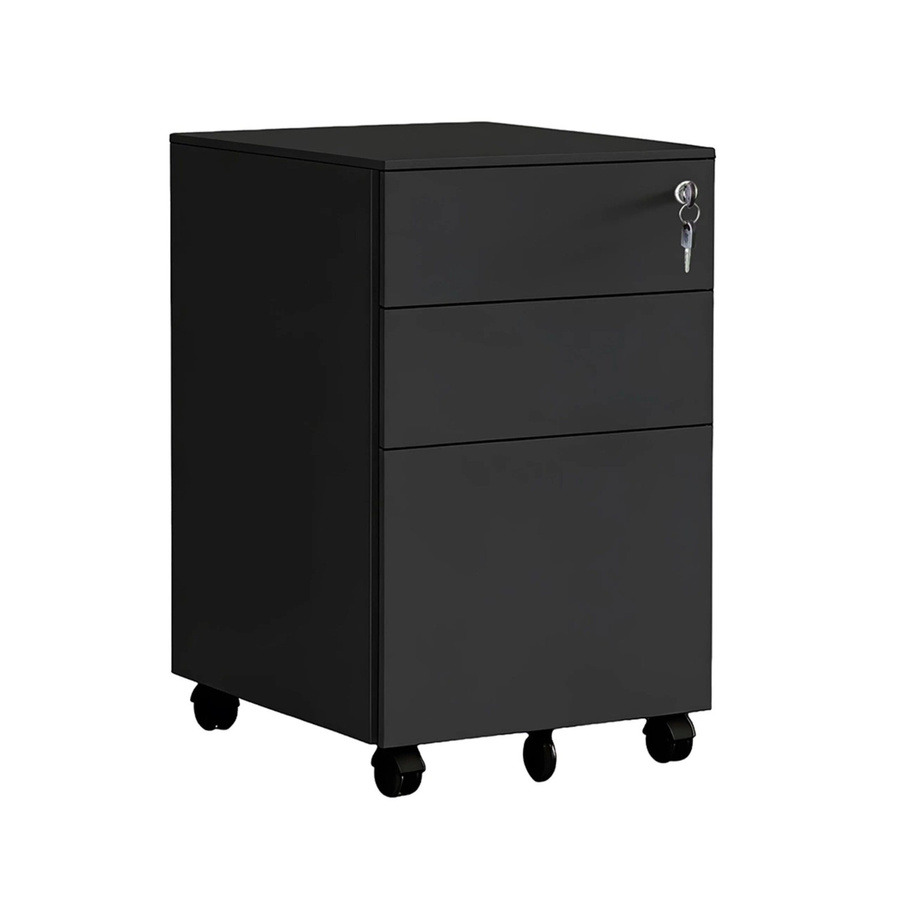 Relaxdays Rollcontainer aus Stahl in Schwarz, abschließbar, B/T/H: 60 x 39 x 52 cm - Bild 2