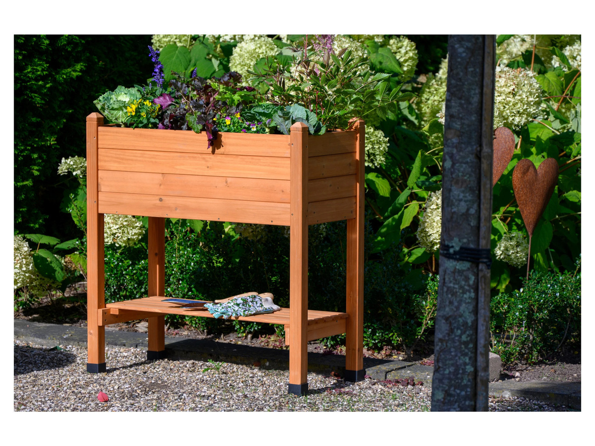 DOBAR Hochbeet aus lasiertem Holz in Braun, L 75 cm, B 37 cm, H 79 cm - Bild 2
