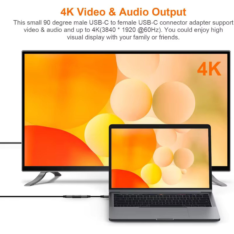 2er-Set USB-C auf USB-C Buchse Adapter aus Aluminium in Schwarz mit 4K-Videounterstützung, Fast Charging und 10 Gbit/s Datenübertragung - Bild 3