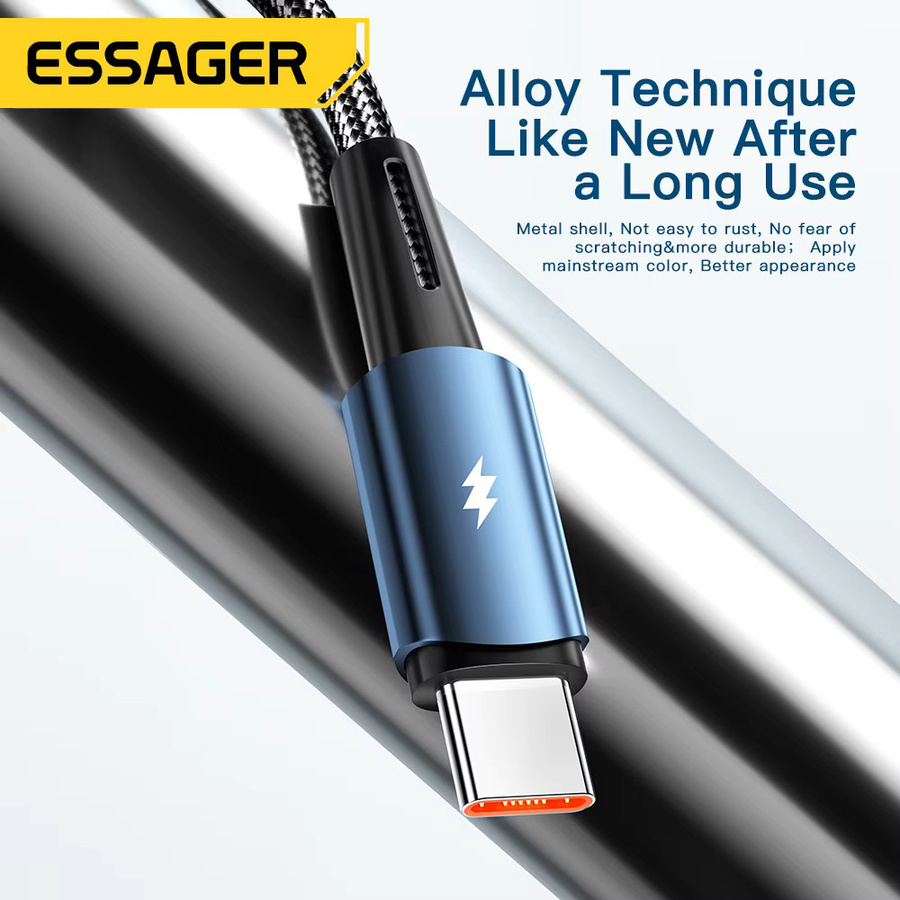 Essager USB Typ C Kabel 120W Super Schnellladung 6A in Schwarz - Bild 6