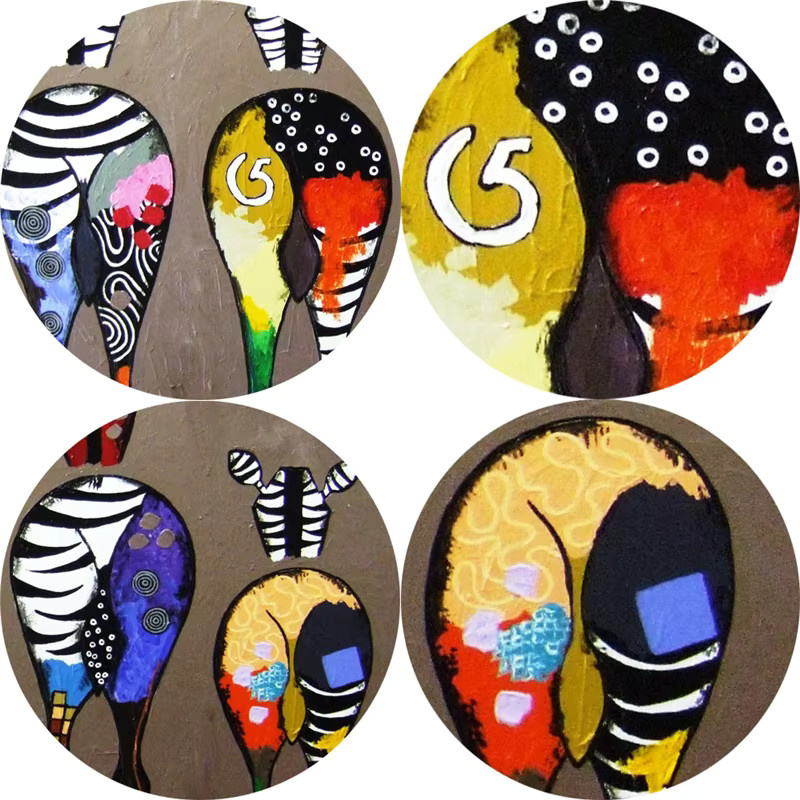 Abstrakte Zebra Leinwand Kunst von HALFLEMART in Multicolour als modernes Wandbild mit afrikanischem Tiermotiv - Bild 4