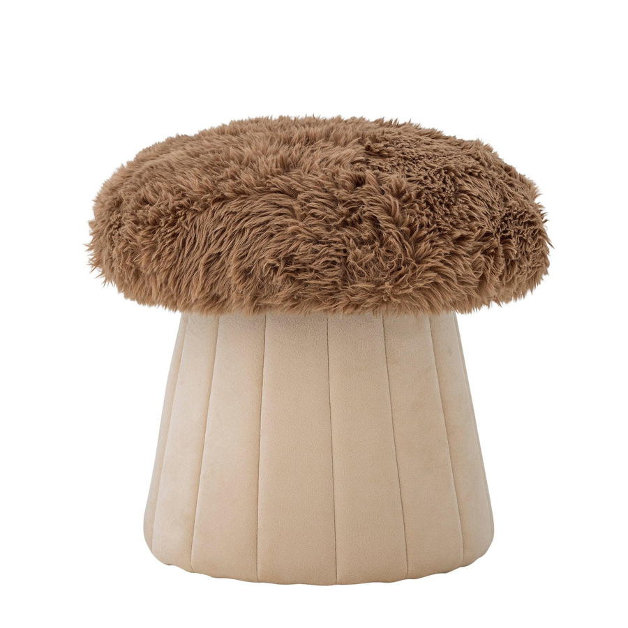 Bloomingville Mini Pouf Bertil in Braun und Beige, Ø37 x H35 cm - Bild 1