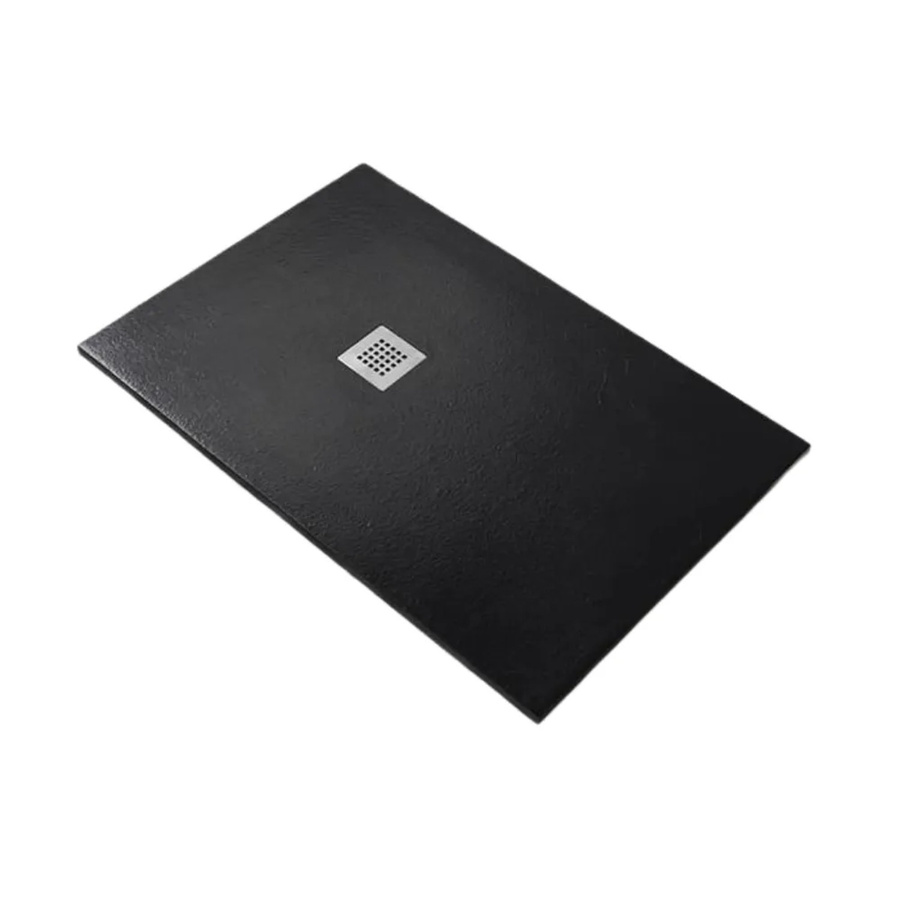 Frascio New Technology Duschwanne Vulcano Line Schwarz aus Mineralguss mit Abfluss B/T: 140 x 120 cm - Bild 2