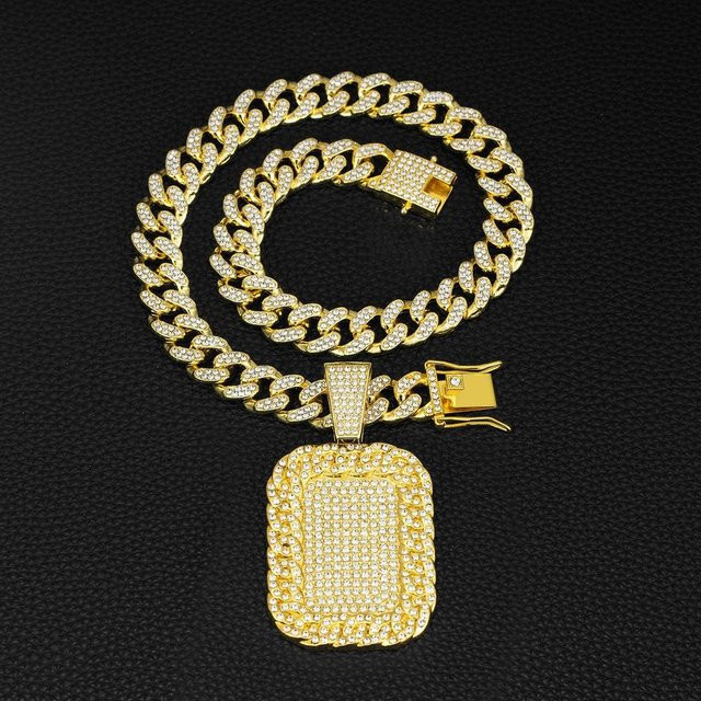YIRAN Halskette Set, Kupfer, Gold, Zirkonia, Kristall, Herren - Bild 1