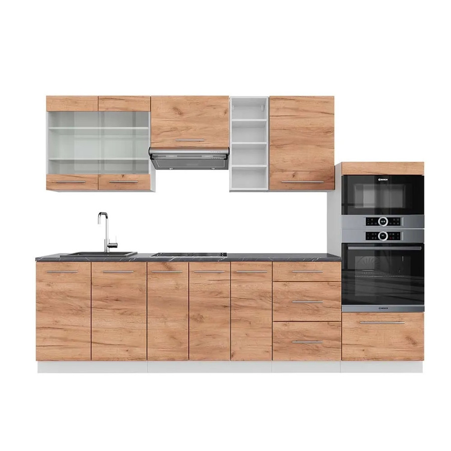 Vicco Fame-Line Küchenzeile Goldkraft Eiche Weiß Anthrazit B: 280 cm - Bild 2