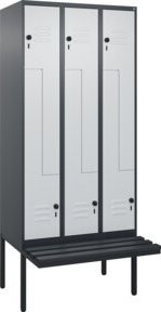 C+P Z-Spind Classic PLUS Sitzbank mit 6 Fächern, auskragendes Design, Kunststoff-Sitzfläche, B/T/H: 212 x 90 x 81,5 cm - Bild 1