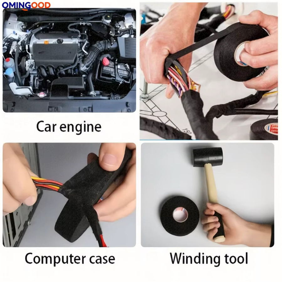 Hitzebeständiges Hochtemperatur-Kabelbaum-Stoffband in Schwarz zur elektrischen Isolierung von Kfz-Motorkabeln - Bild 5