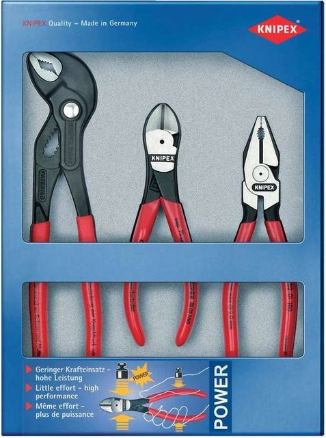 Knipex Kraft-Paket 00 20 10 Werkstatt Zangen-Set 3-teilig in Schwarz und Transparent - Bild 2