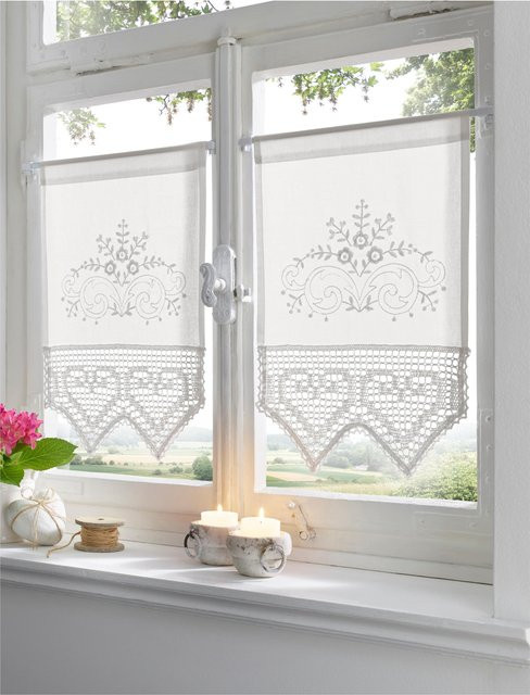 Heine Home Stoffvorhang Panneau in Weiß, semi-transparent, 100% Polyester mit Rod Pocket - Bild 1
