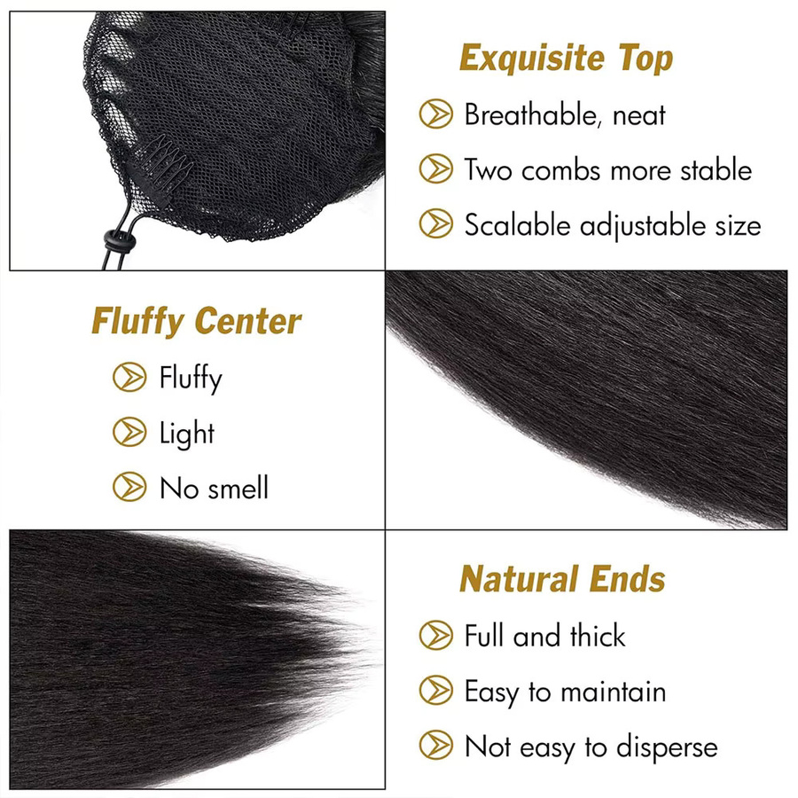 LORITA FEKIX Yaki Straight Pferdeschwanz, 24 Zoll, Schwarz, Damen - Bild 3
