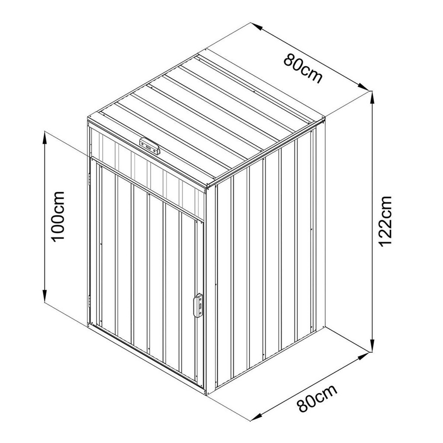 AXI Outdoor Living Mülltonnenbox Owen aus verzinktem Stahl, Anthrazit, B/H/T: 80 x 122 x 80 cm - Bild 3
