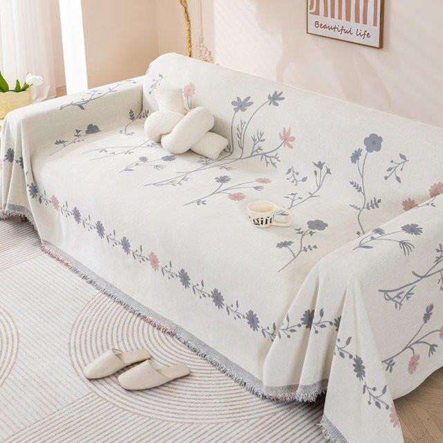 Super Six Chenille Sofaüberwurf mit floralem Muster für 3-Sitzer, B/B: 180 x 130 cm - Bild 1