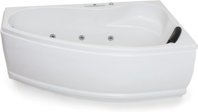 Basera Indoor Eck-Whirlpool Badewanne Formentera Rechts in Hochglanz Weiß, B/T: 160 x 90 cm - Bild 1