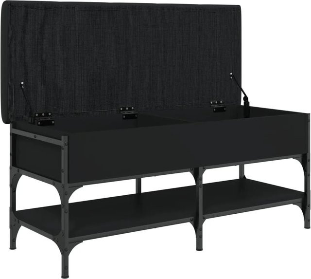 vidaXL Schuhbank Schwarz mit Kunstleder und Metall, B/T/H: 110 x 42 x 45 cm - Bild 1
