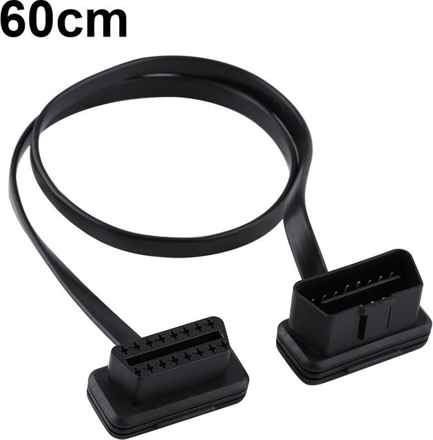 Auto 16 Pin Stecker auf Buchse OBD2 Diagnoseadapter Verlängerungskabel, Farbe: Schwarz, Länge: 60 cm - Bild 1