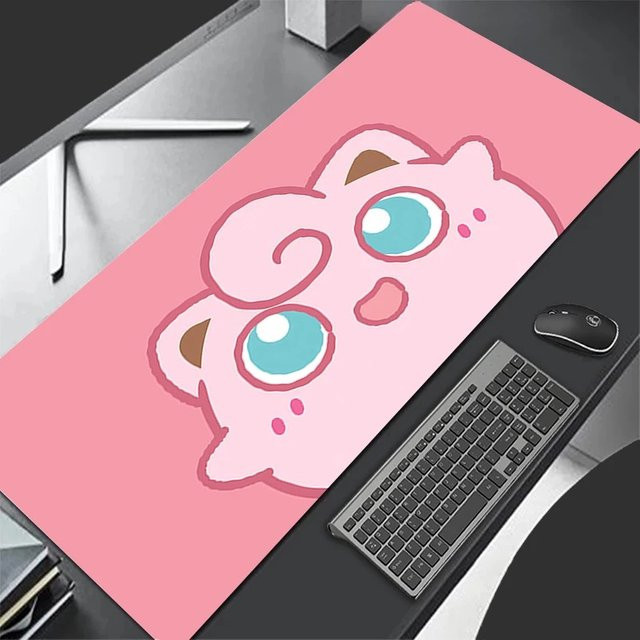 Bandai Pokemon Jigglypuff XXL Anime Gaming-Mauspad in Pink als große Schreibtischunterlage für PC und Laptop - Bild 1
