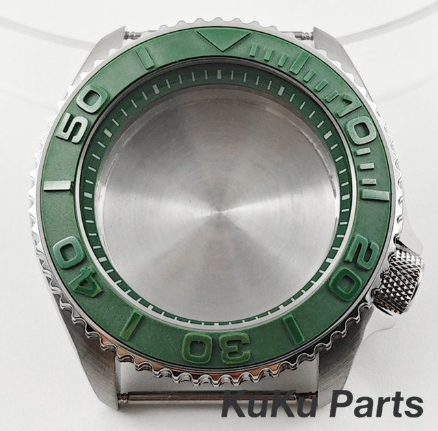HUANXIAO Uhrengehäuse, 42 mm, Grüne Keramik Lünette, Herren, Silber - Bild 1