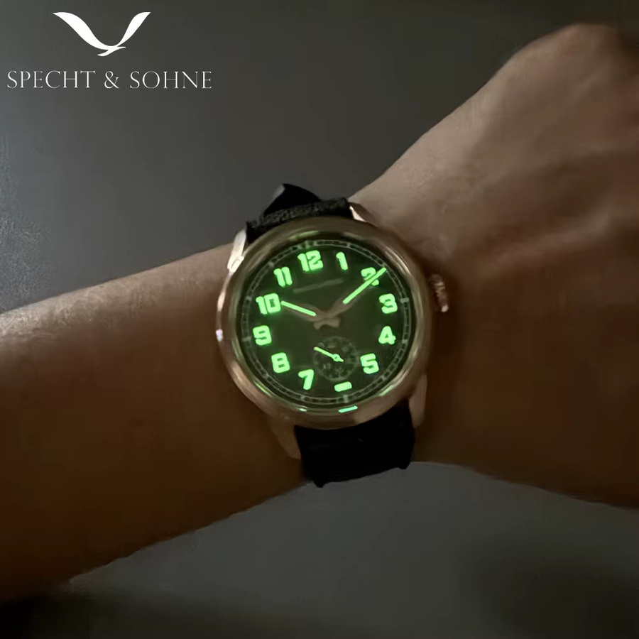 Specht & Söhne Armbanduhr, Automatik, Edelstahl, Grün, Kautschukarmband, 38 mm, Herren - Bild 3
