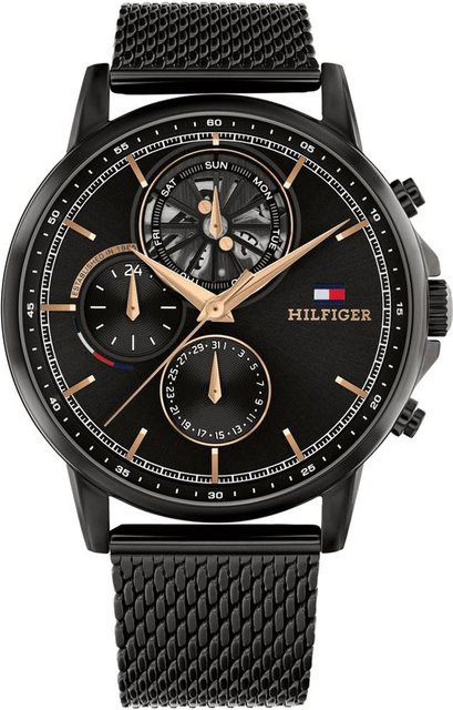 Tommy Hilfiger Chronograph, Edelstahl, Quarz, 44 mm, Schwarz, Herren - Bild 1