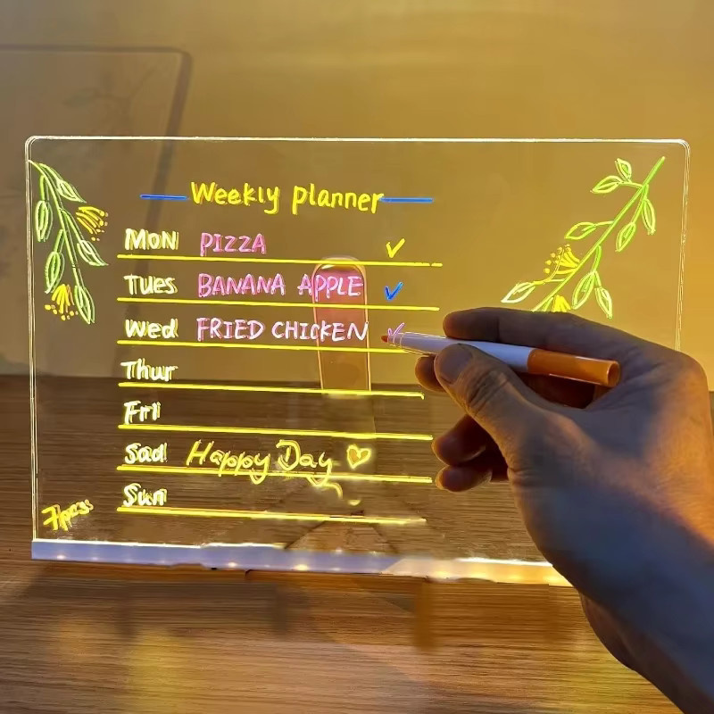 LED-Nachrichtentafel aus transparentem Acryl mit RGB-Farbwechsel, moderne USB-Werbetafel und Nachtlicht in Multicolour - Bild 2