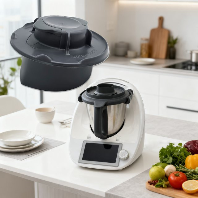 Vorwerk Messbecher mit Ersatzdeckel für Thermomix TM5 und TM6, 100 ml, Grau - Bild 1