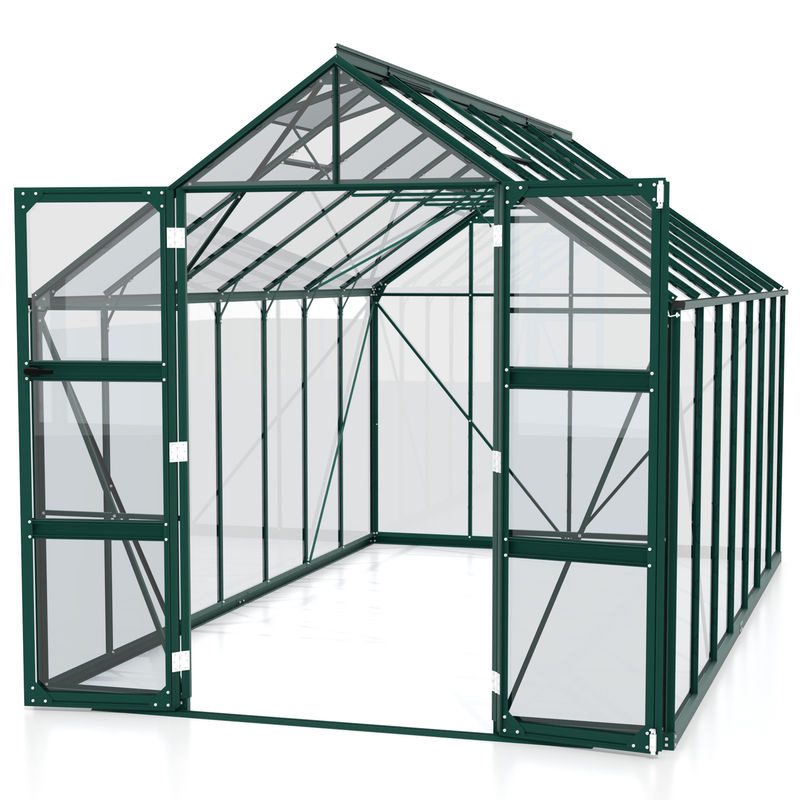 Vitavia Gewächshaus Domus 11500 in Smaragdgrün mit Einscheibensicherheitsglas und Doppelschwingtür, 11,5 m² - Bild 3