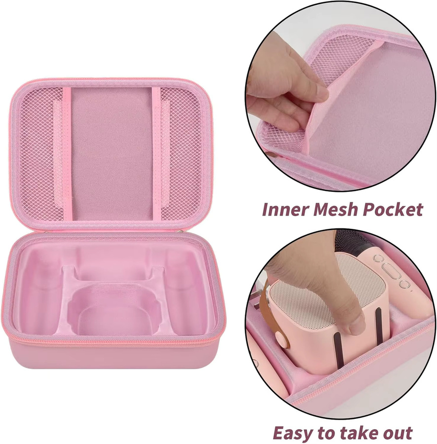 Kinder Mini Karaoke Maschine mit 2 kabellosen Mikrofonen und Bluetooth in Pink - Bild 1