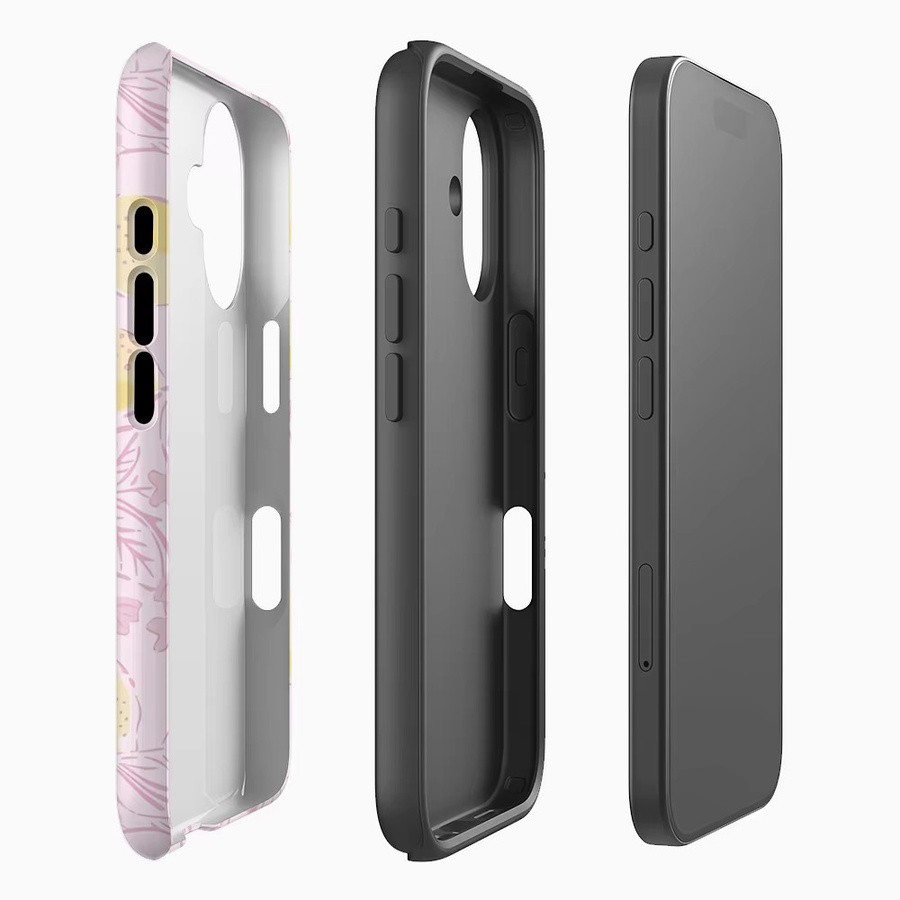Lemon Blush Doppelschichtige Handyhülle für Apple iPhone 17 16 15 14 13 12 Pro Max Plus in Gelb und Pink - Bild 2