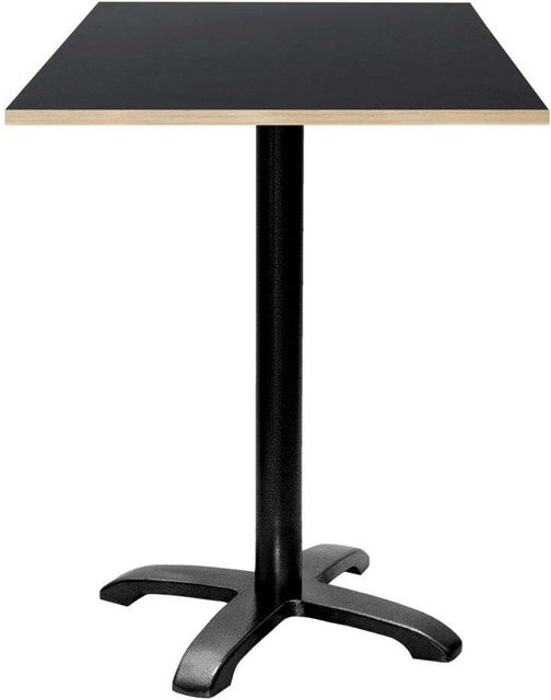 RestooTab Stehtisch Bazila quadratisch in Schwarz mit Holzdekor, B/T/H: 60 x 60 x 112 cm - Bild 1