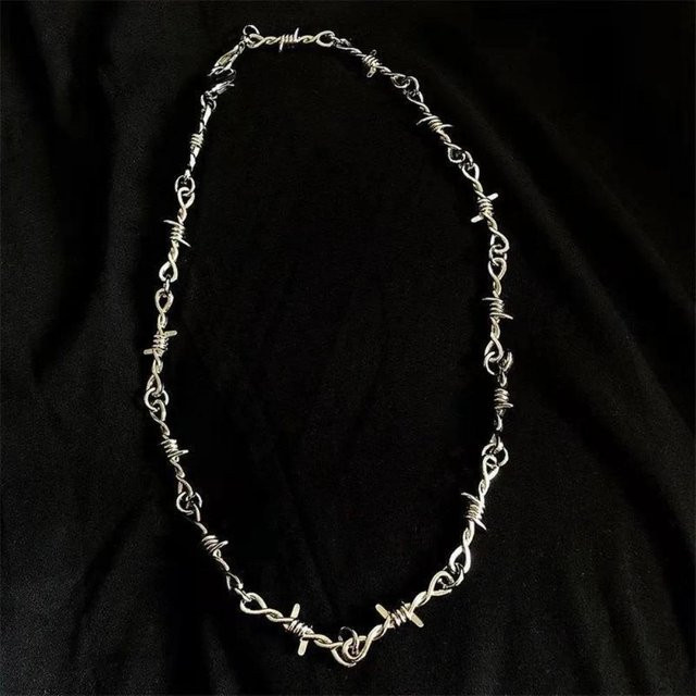 Lucky Star Jewelry Halskette, Stacheldraht, Kupfer, Silber, Unisex - Bild 1