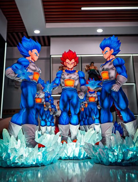 Bandai Dragon Ball Super Saiyan God Goku Super Blue Vegeta, Doppelköpfige Actionfigur, Einzelfigur - Bild 1