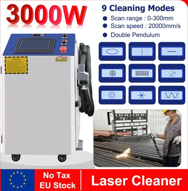 ACHI Laserreinigungsmaschine 3000W zur Rostentfernung und Ölfarbenreinigung für Metall in Weiß mit einer Reinigungsbreite von 30 cm - Bild 1